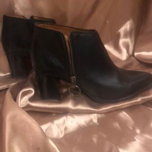 Black Leather Ankle Booties